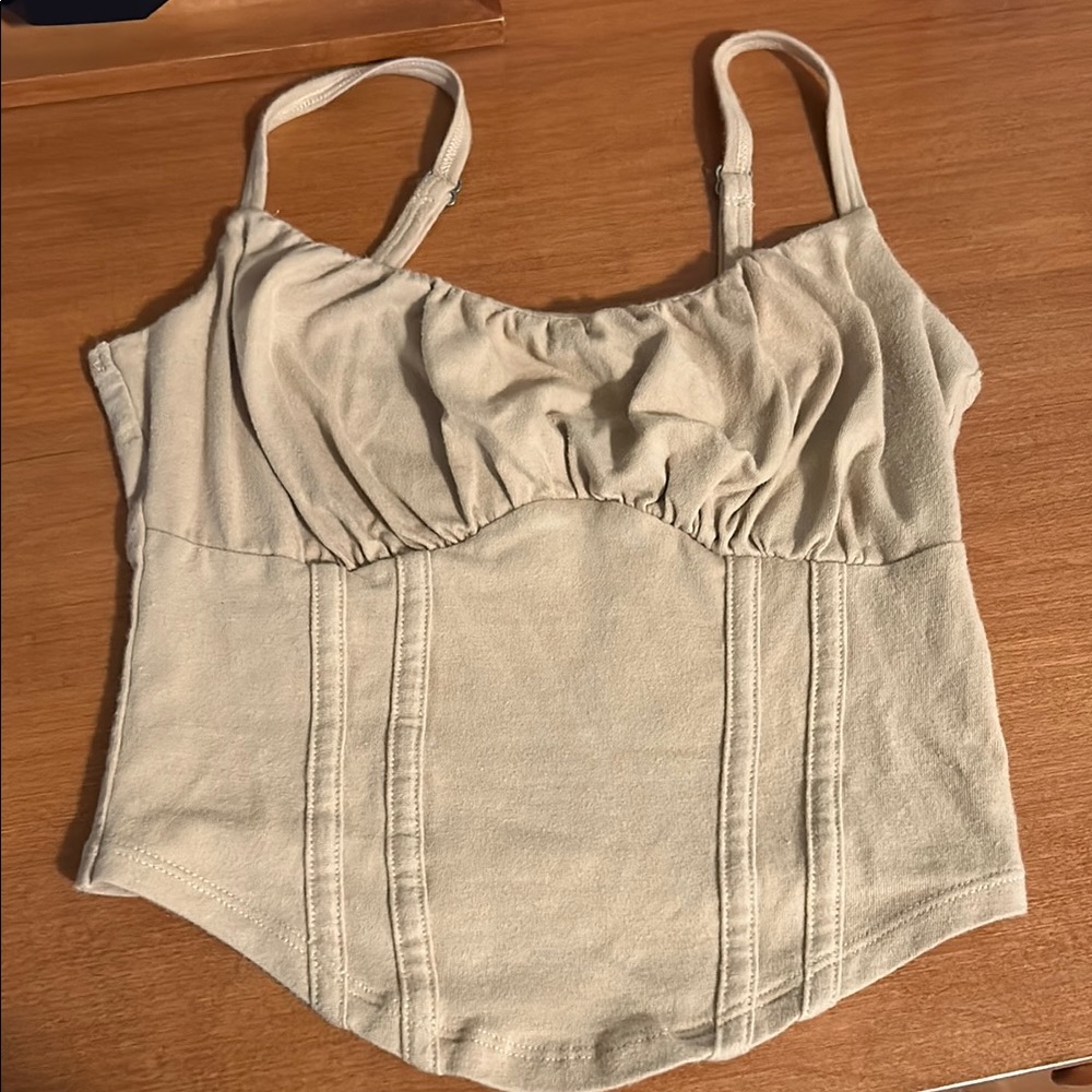 Tan Hollister Cropped Tank